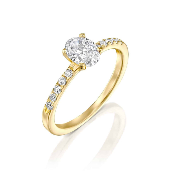 טבעת אירוסין "בלה" אובל זהב צהוב