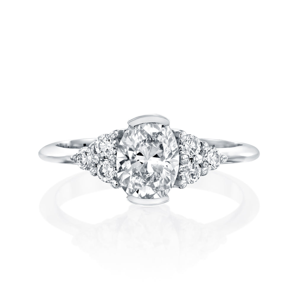 טבעת יהלומים "סאן" וינטאג' אובל