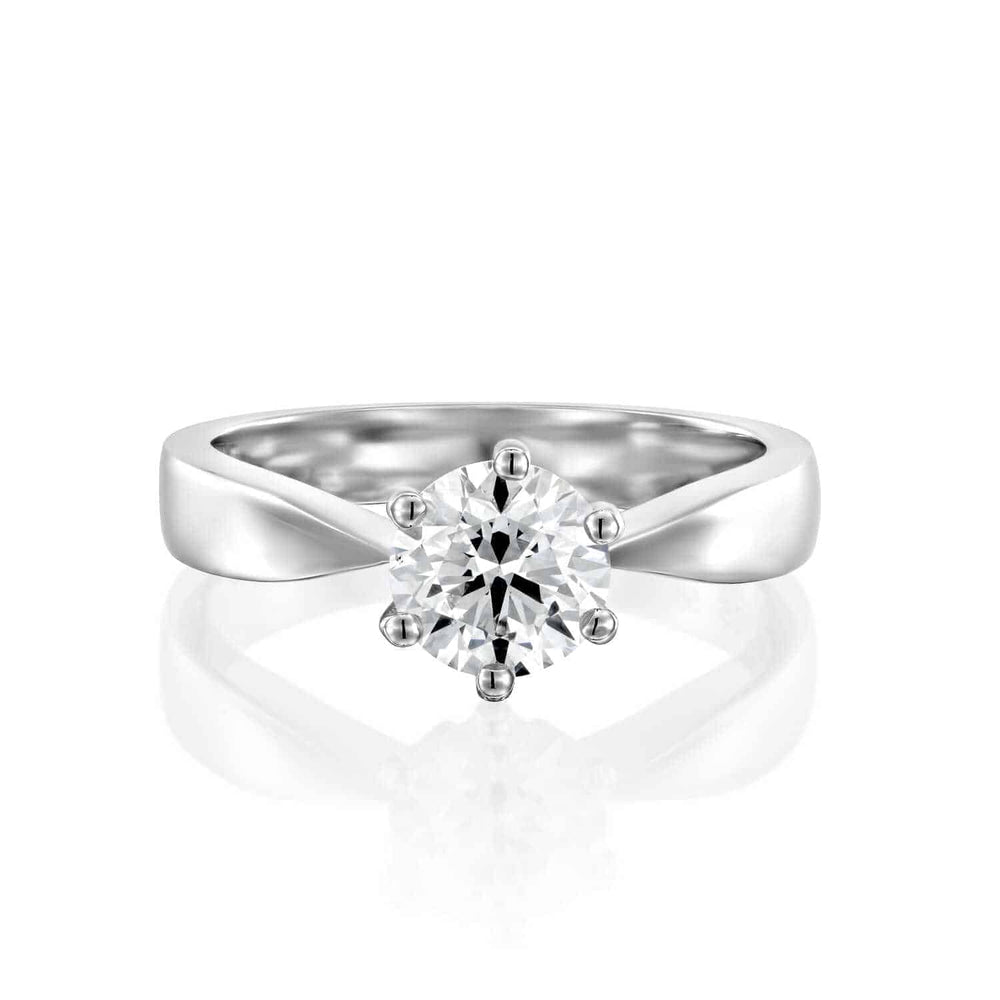 טבעת אירוסין "אווה" סוליטר זהב לבן