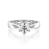 טבעת אירוסין "אווה" סוליטר זהב לבן