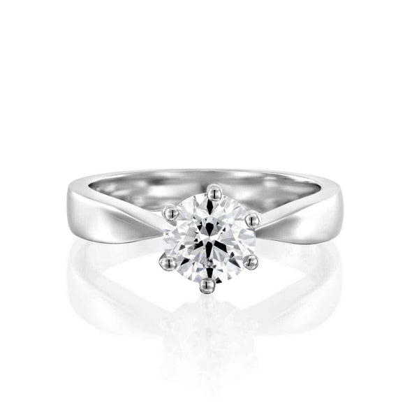 טבעת אירוסין "אווה" סוליטר זהב לבן