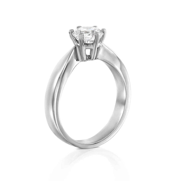 טבעת אירוסין "אווה" סוליטר זהב לבן