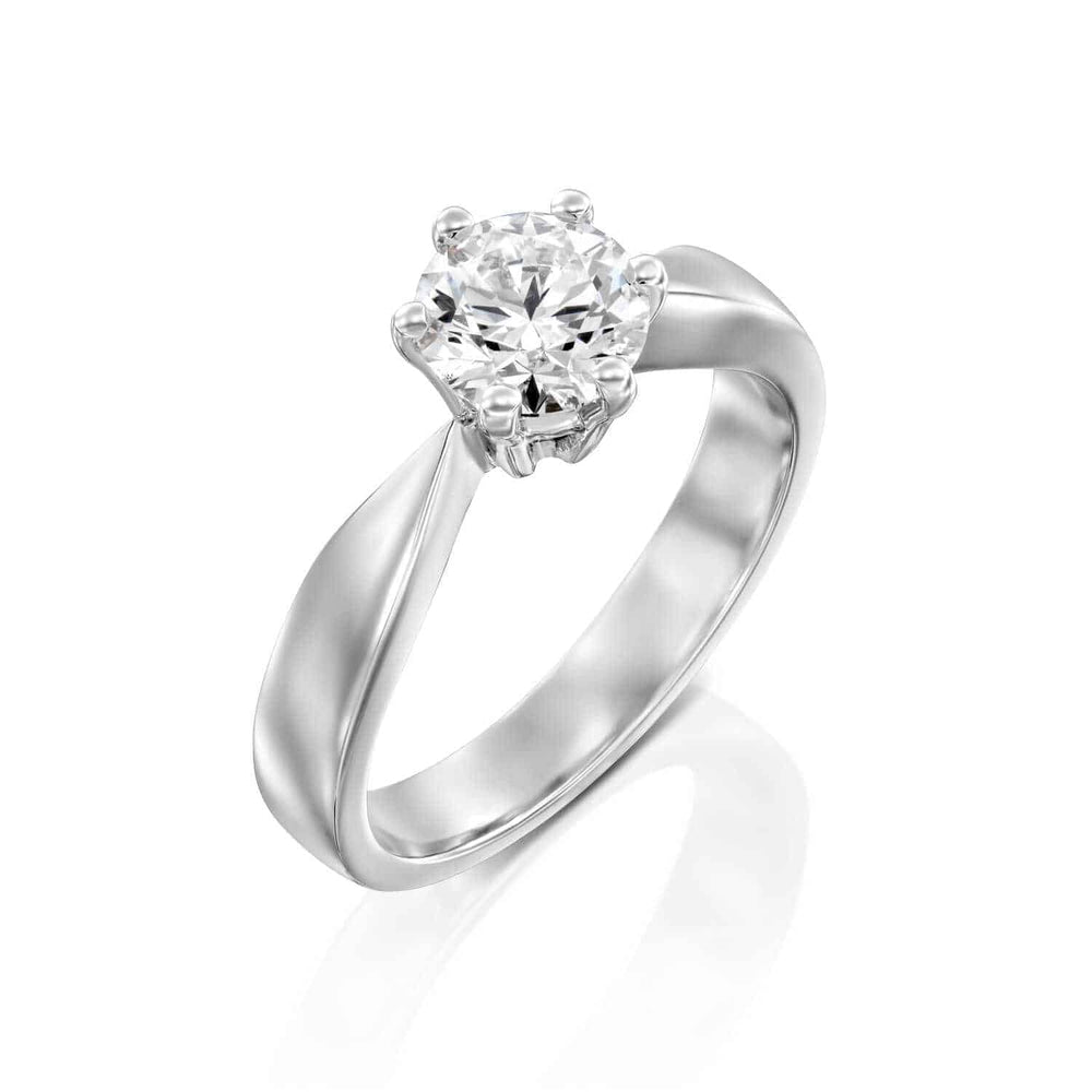 טבעת אירוסין "אווה" סוליטר זהב לבן