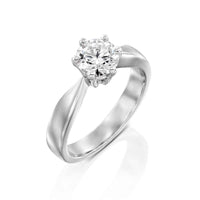 טבעת אירוסין "אווה" סוליטר זהב לבן