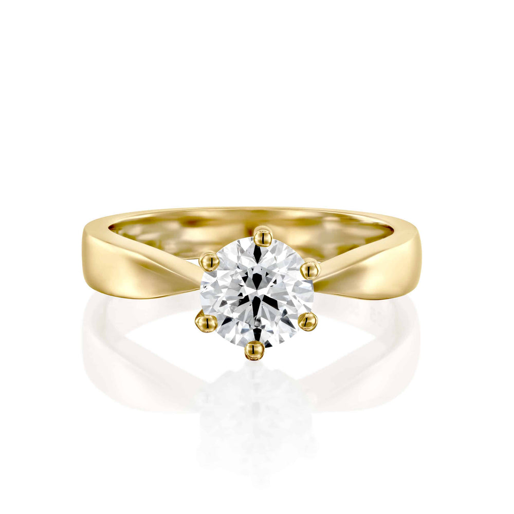 טבעת אירוסין "אווה" סוליטר זהב צהוב