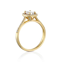 טבעת "אנסטסיה" יהלום אמרלד זהב צהוב