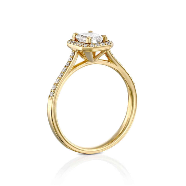 טבעת "אנסטסיה" יהלום אמרלד זהב צהוב