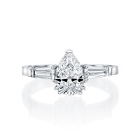 טבעת יהלום מעבדה טיפה ושני טייפרים