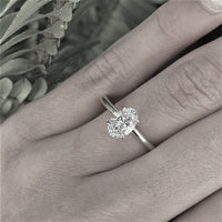 טבעת יהלום אובל "אריאנה" זהב לבן