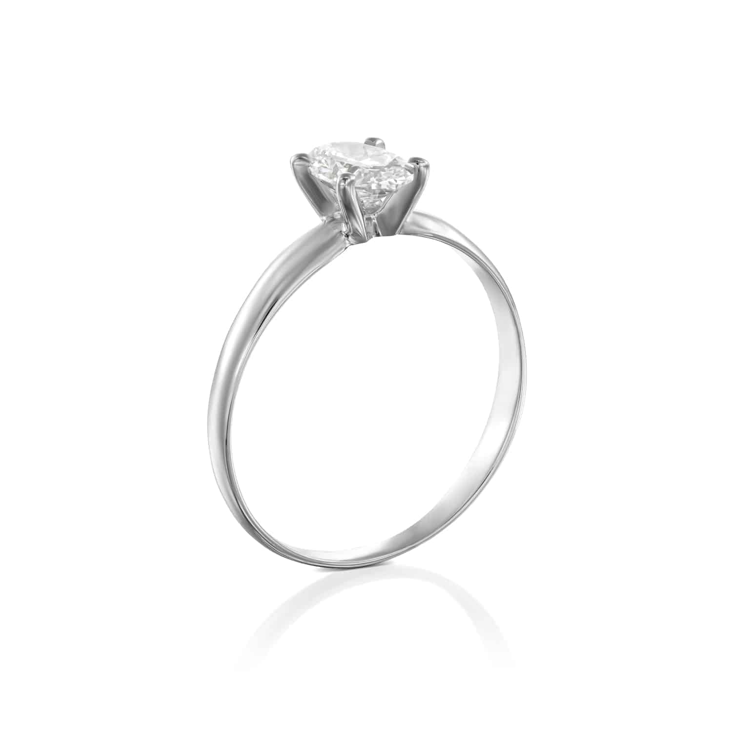 טבעת סוליטר "מליסה" זהב לבן