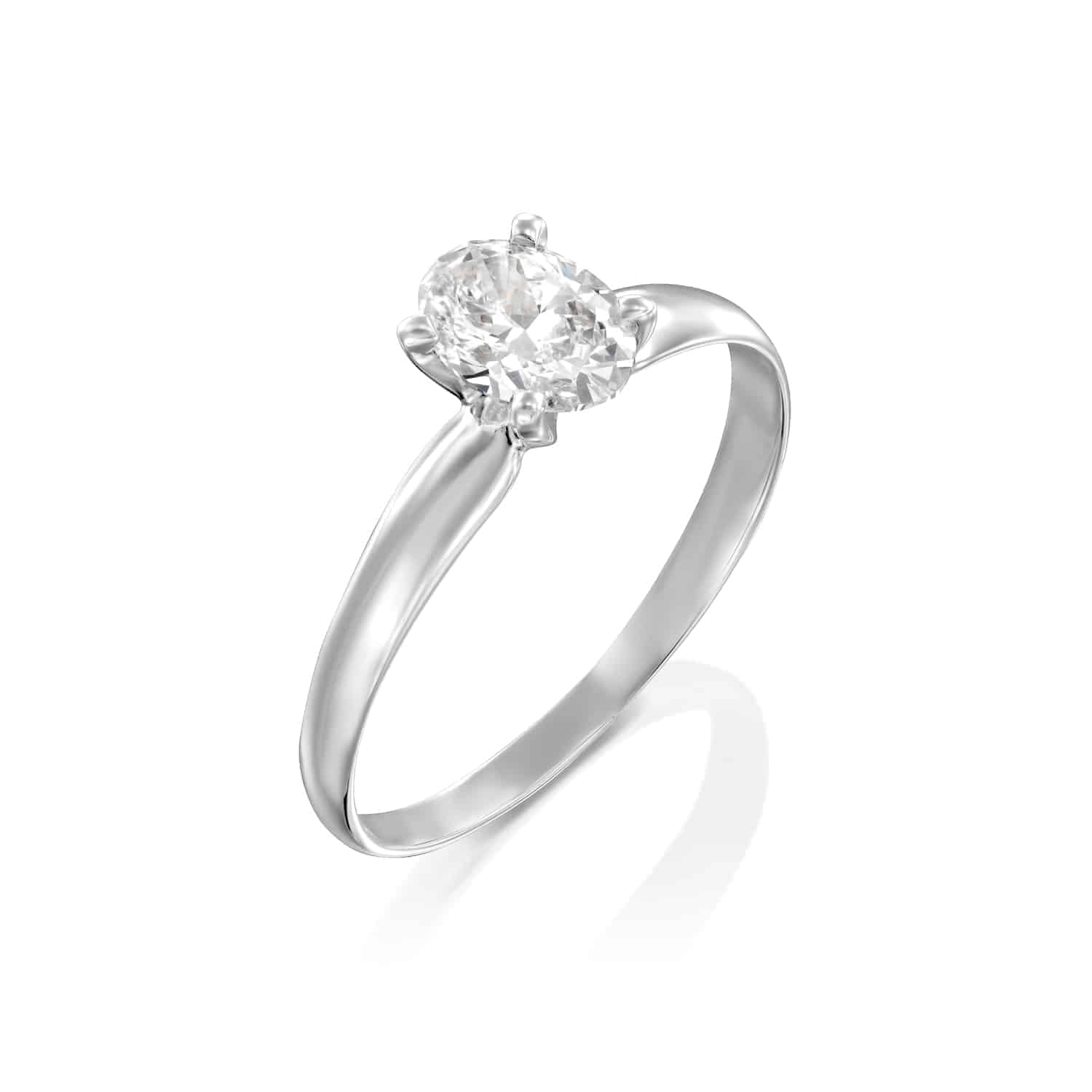 טבעת סוליטר "מליסה" זהב לבן