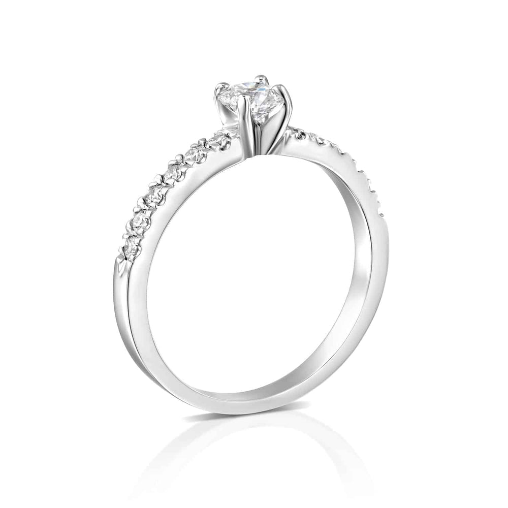 טבעת אירוסין "כריס" זהב לבן