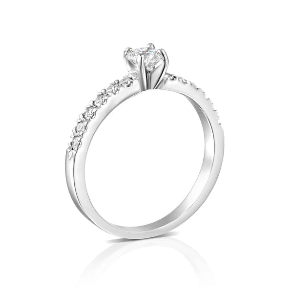 טבעת אירוסין "כריס" זהב לבן