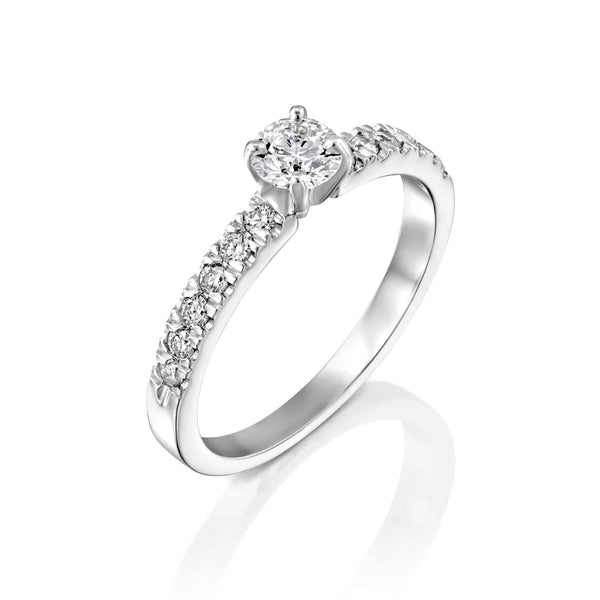 טבעת אירוסין "כריס" זהב לבן