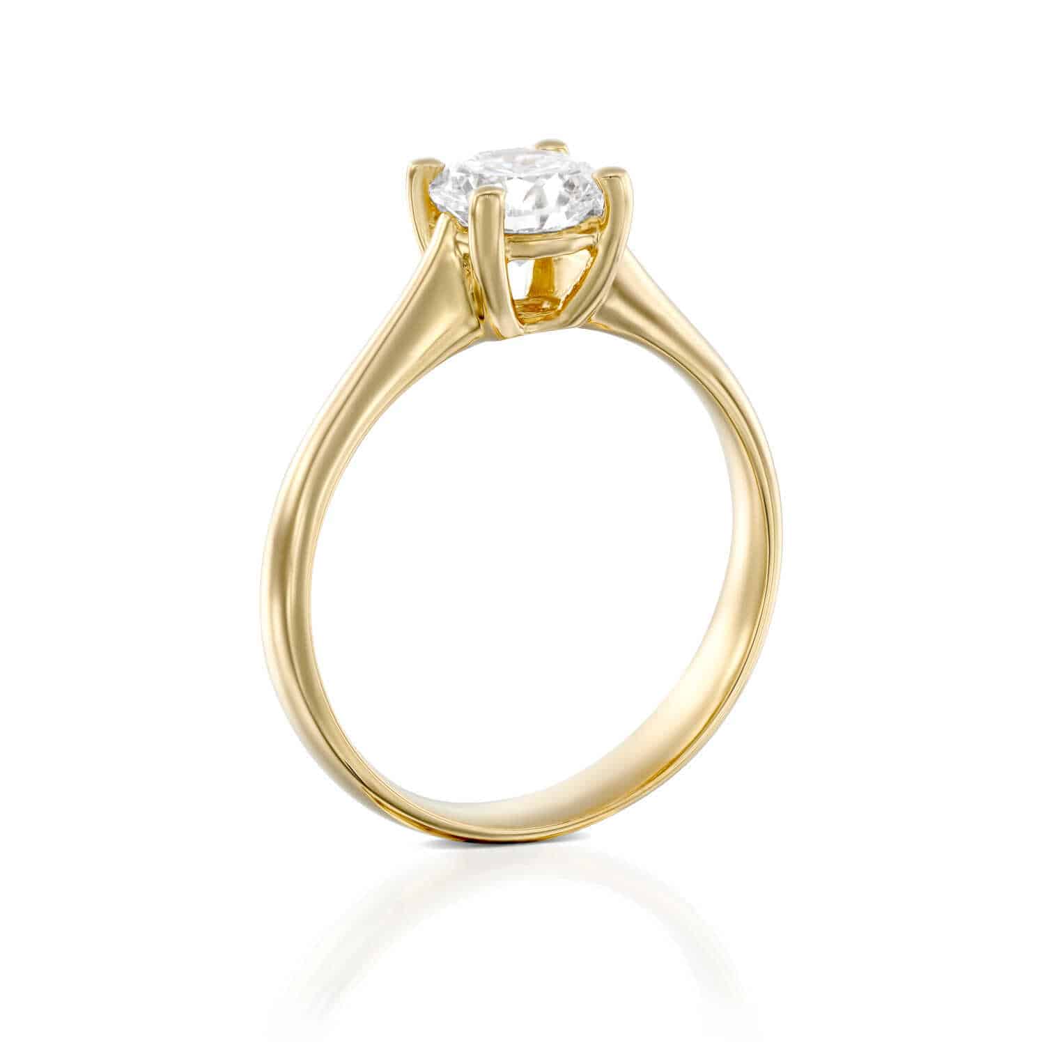 טבעת יהלום מעבדה "ליב" זהב צהוב