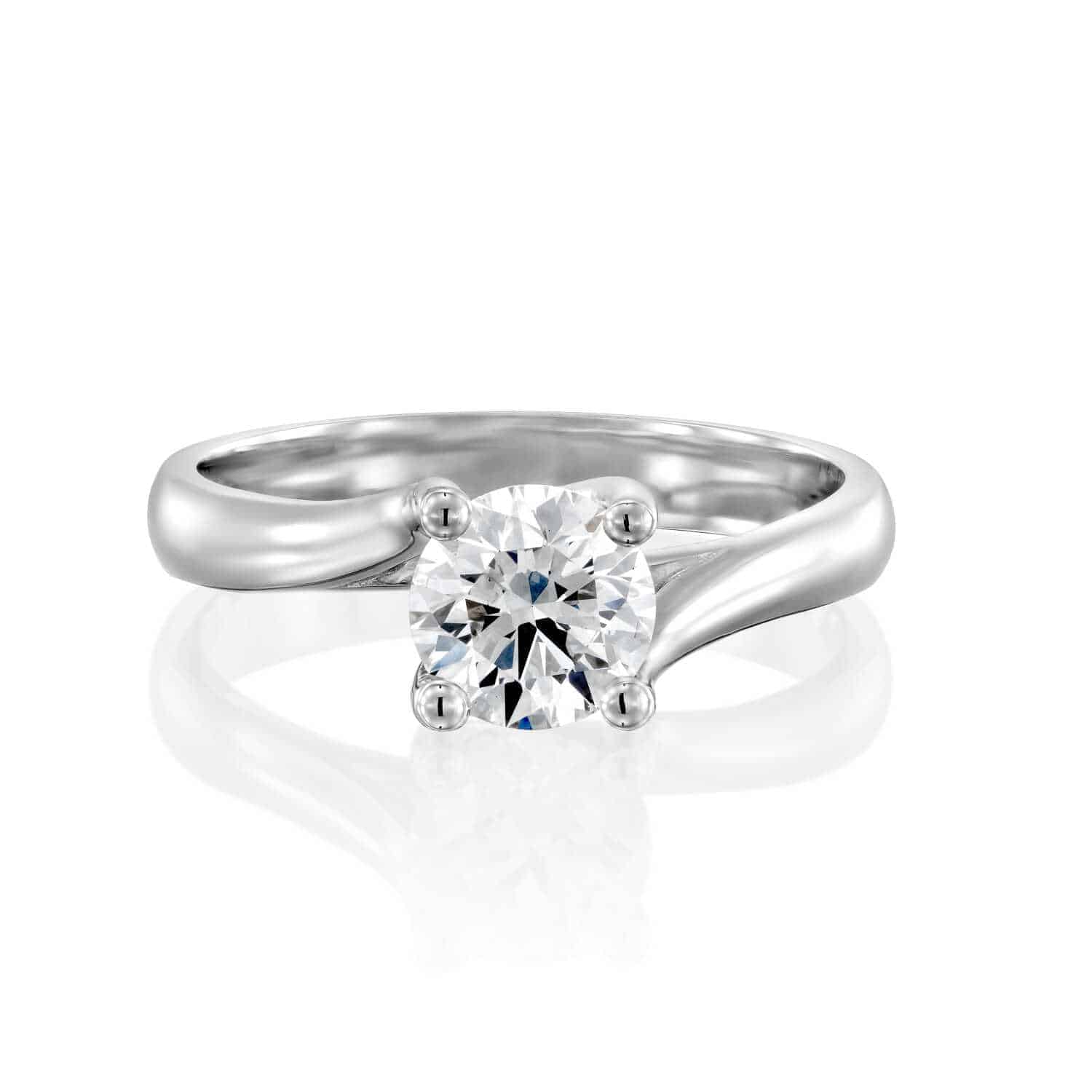 טבעת יהלום "מיה" זהב לבן