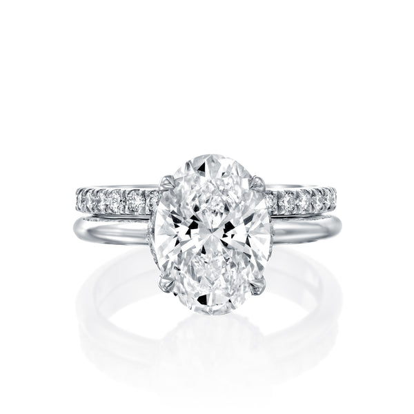 טבעת אירוסין ג'סי משובצת יהלום מעבדה מזהב לבן