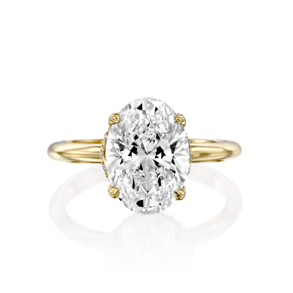 טבעת אירוסין ג'סי משובצת יהלומי מעבדה מזהב צהוב