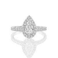 טבעת אירוסין "מלאני" יהלום טיפה זהב לבן