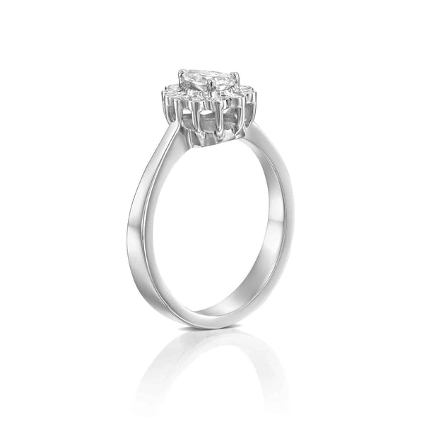 טבעת יהלומים "נטלי" זהב לבן