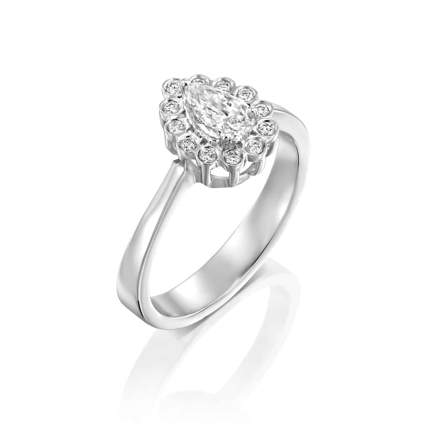 טבעת יהלומים "נטלי" זהב לבן