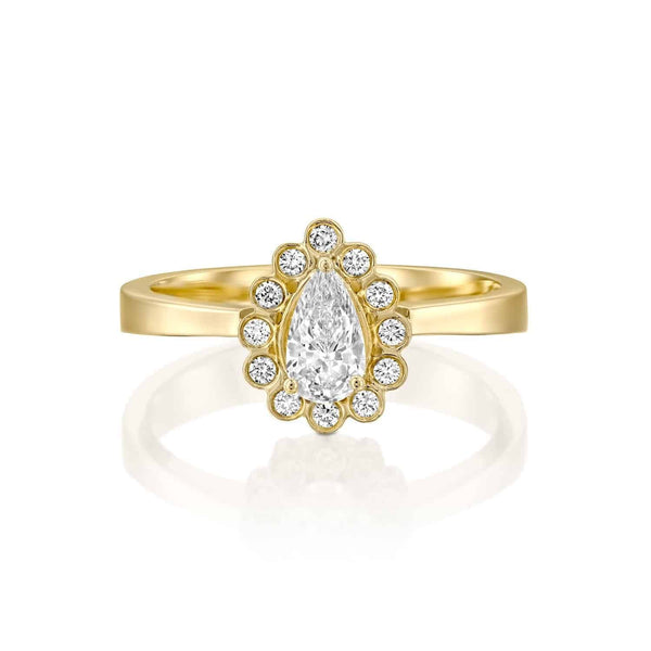 טבעת יהלומים "נטלי" זהב צהוב