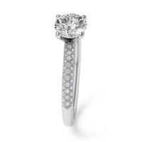 טבעת אירוסין קיי זהב לבן עם יהלום מעבדה