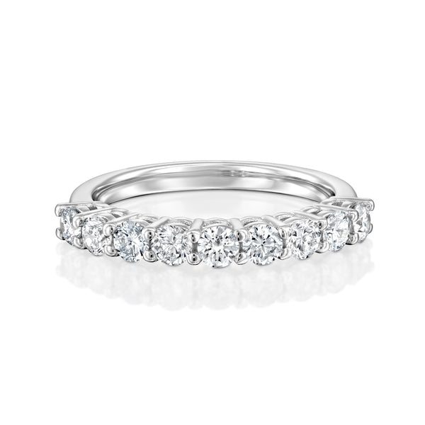 טבעת שורת יהלומים זהב לבן