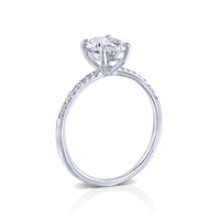 טבעת יהלום מעבדה "אריאנה משובצת" אובל זהב לבן