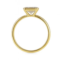 טבעת זהב צהוב 14 קראט עם יהלום אשר קאט – יהלום מעבדה אלגנטי