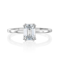 טבעת אירוסין "סוליטר אמרלד" זהב לבן