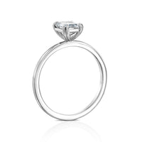 טבעת אירוסין "סוליטר אמרלד" זהב לבן