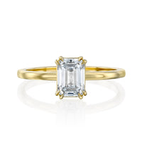 טבעת אירוסין "סוליטר אמרלד" זהב צהוב