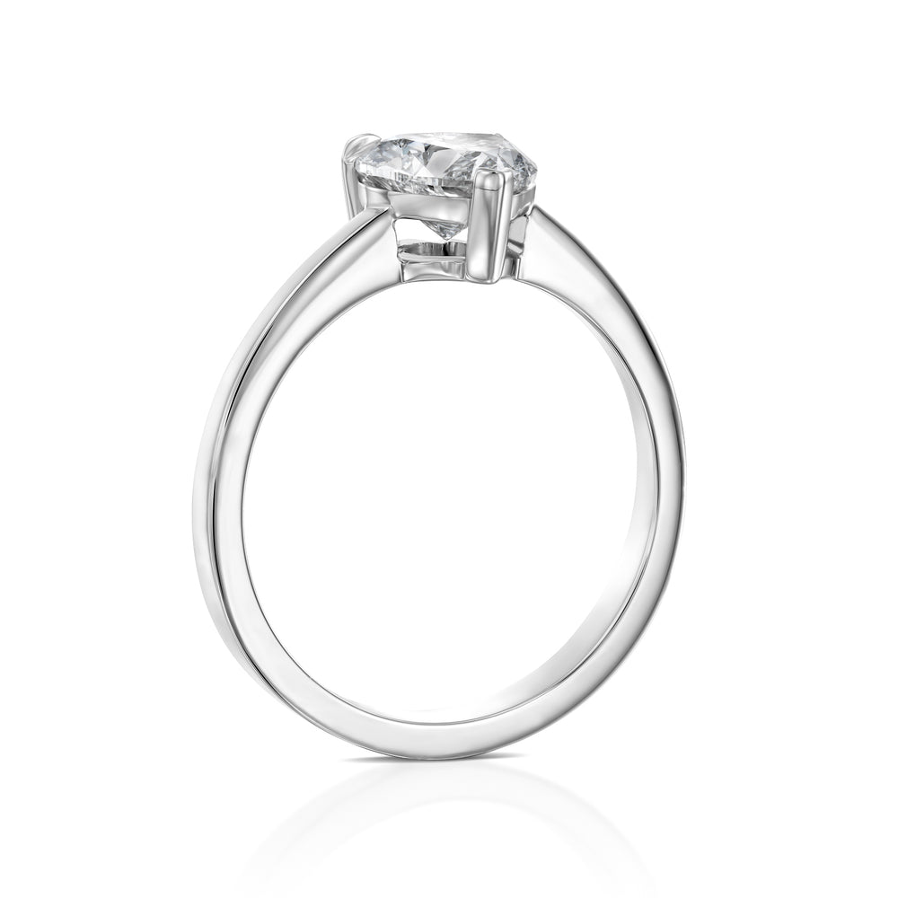 טבעת אירוסין "לב" זהב לבן