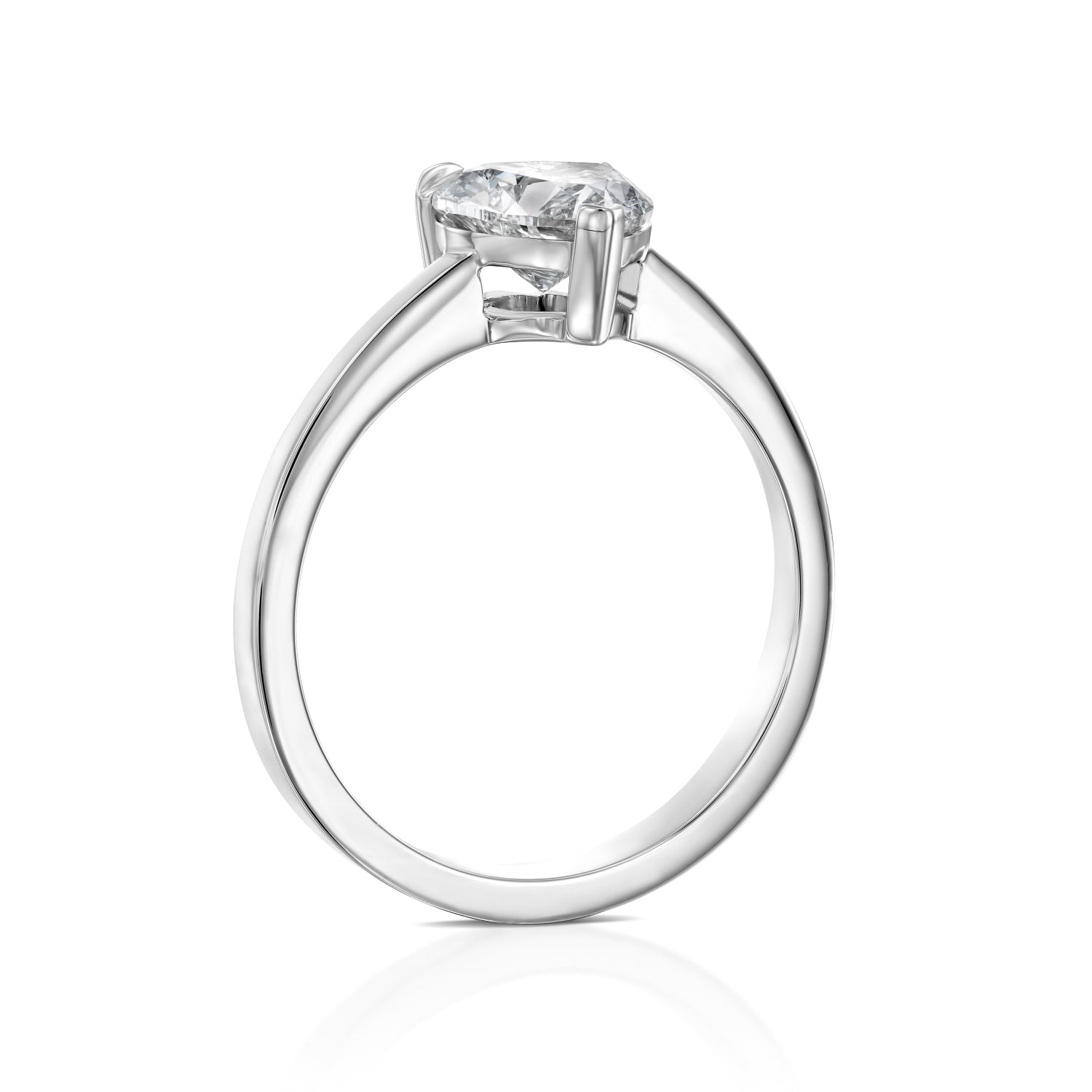 טבעת אירוסין "לב" זהב לבן