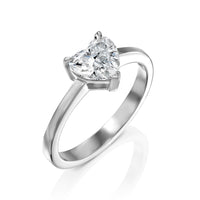 טבעת אירוסין "לב" זהב לבן