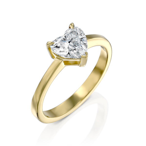 טבעת אירוסין "לב" זהב צהוב