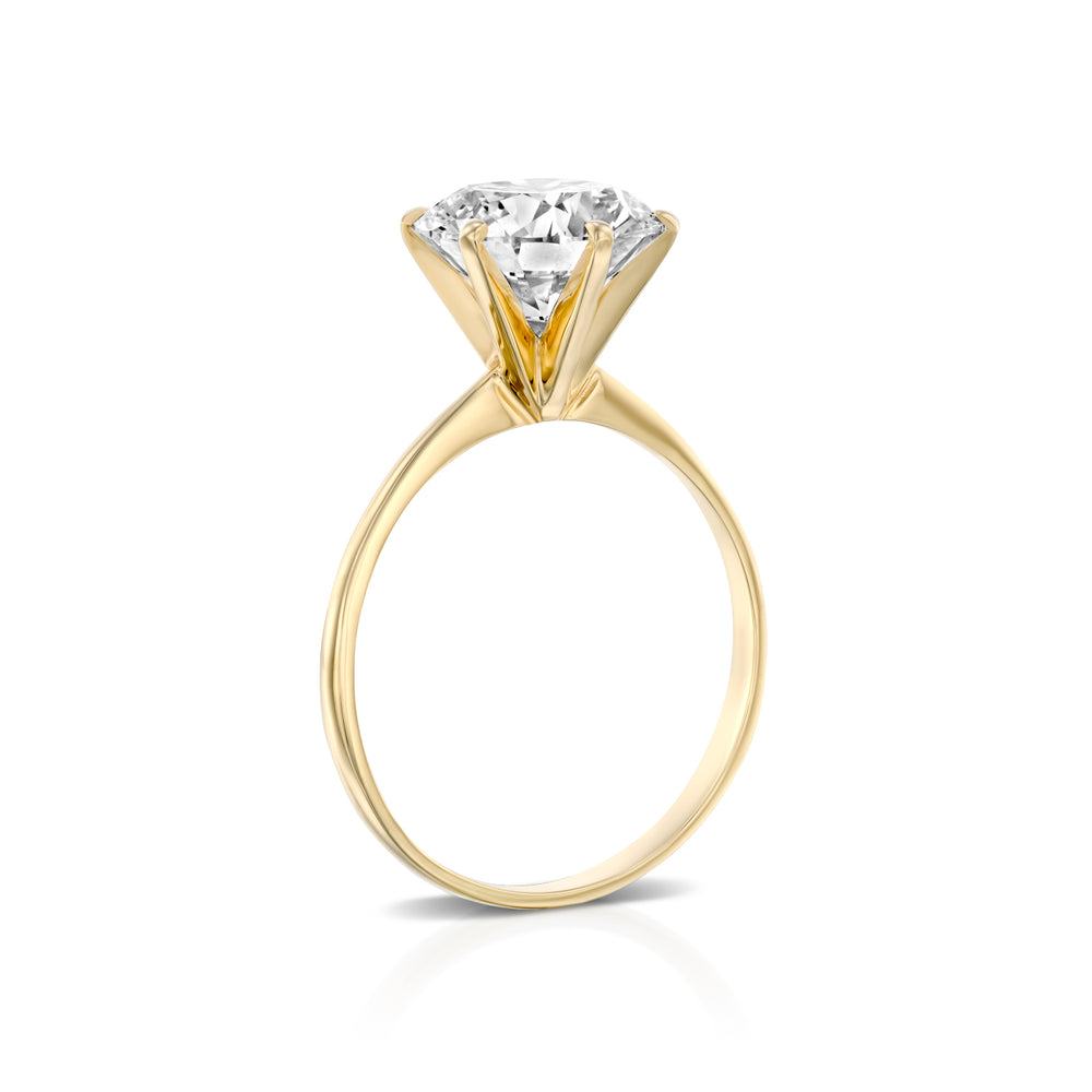 טבעת אירוסין קלאסית "סשה" זהב צהוב משובצת יהלום מעבדה