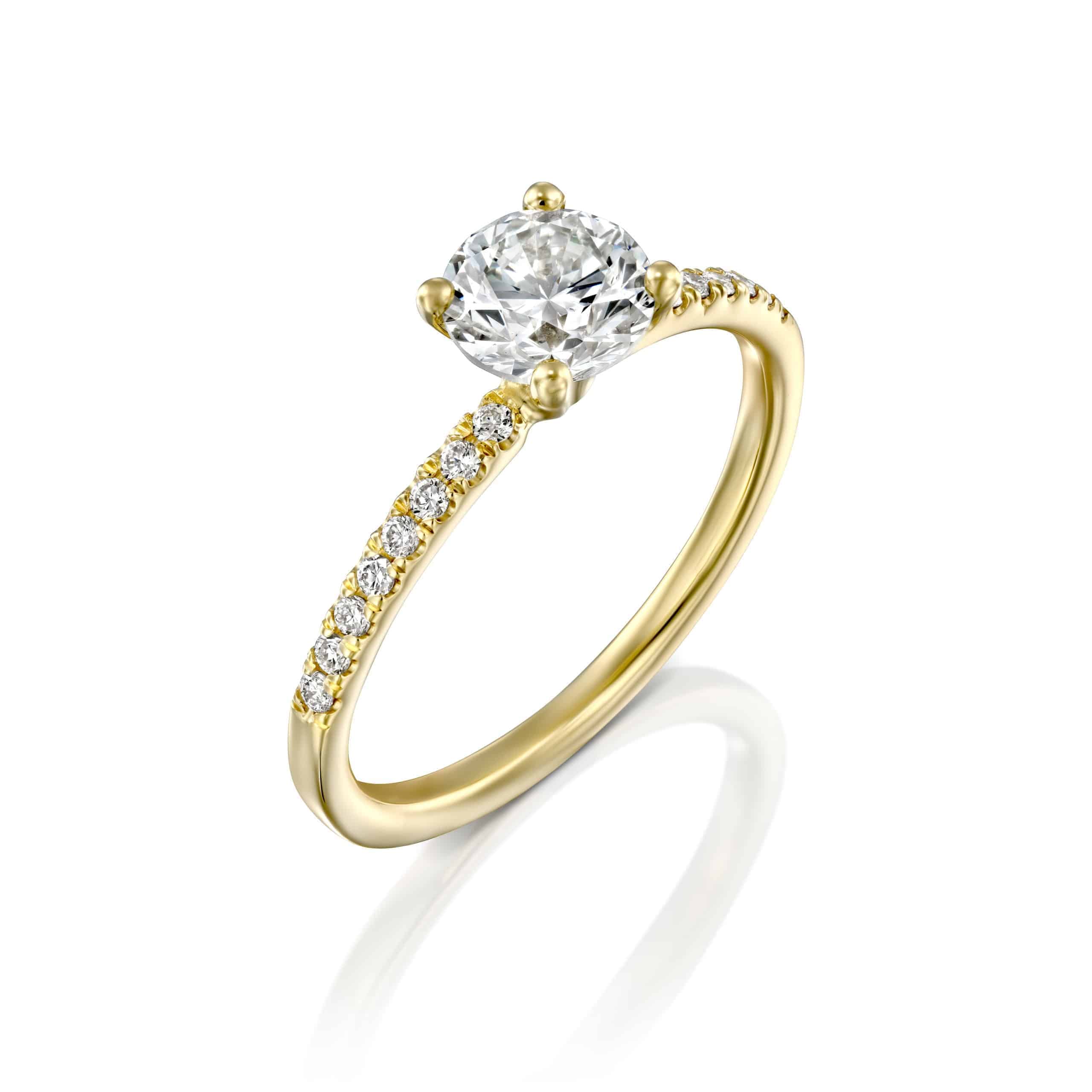 טבעת אירוסין "קרול" זהב צהוב