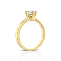 טבעת סוליטר יהלום מעבדה בעיצוב קלאסי מזהב צהוב דגם ניקול