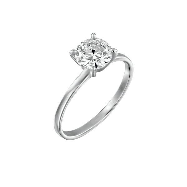 טבעת אירוסין "אנה" סוליטר זהב לבן