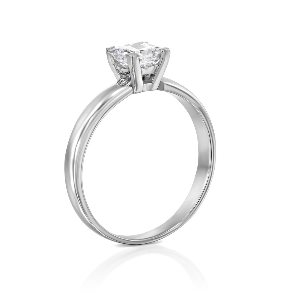 טבעת יהלום מעבדה פרינסס "ויולט" זהב לבן