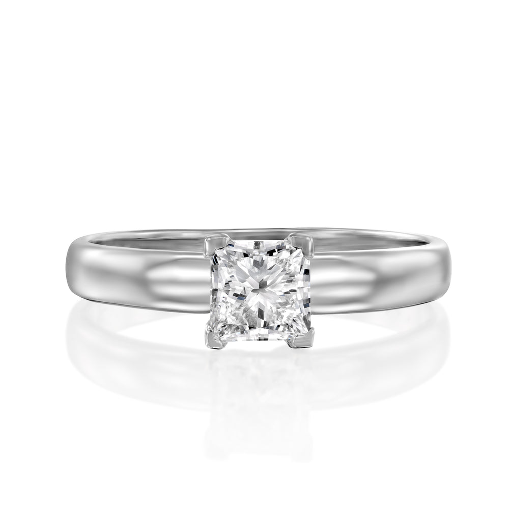 טבעת יהלום מעבדה פרינסס "ויולט" זהב לבן