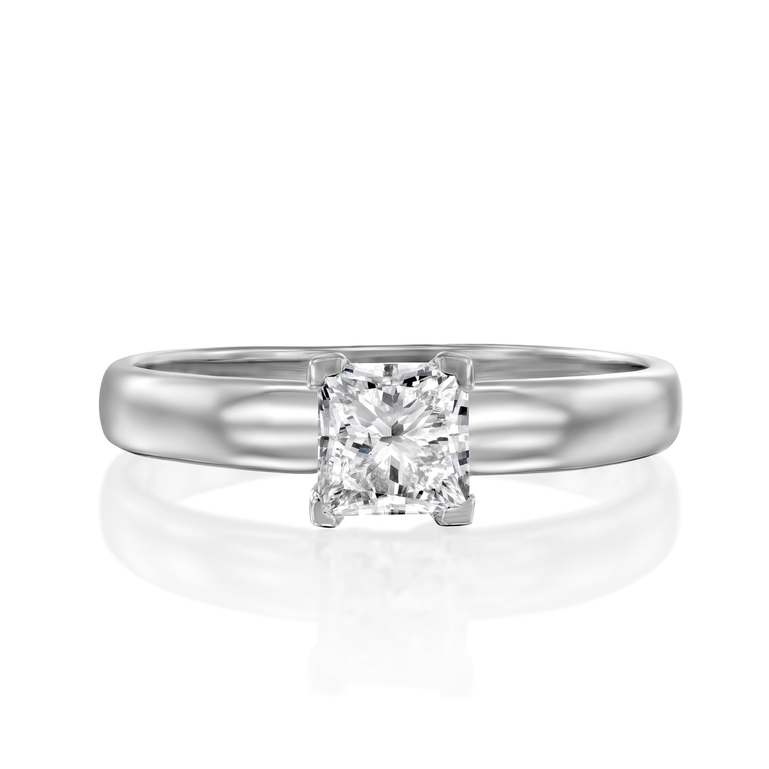 טבעת יהלום מעבדה פרינסס "ויולט" זהב לבן