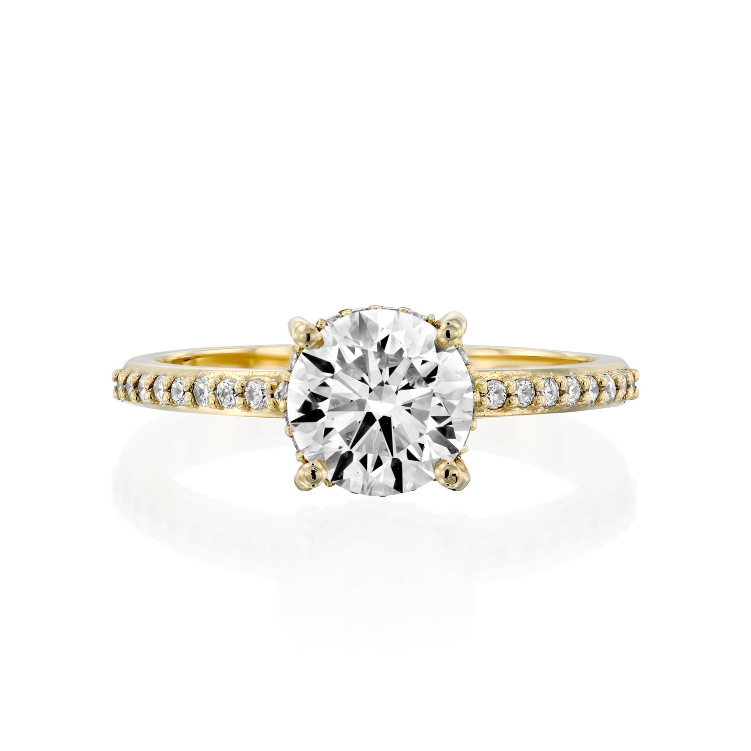 טבעת יהלומים אבריל זהב צהוב