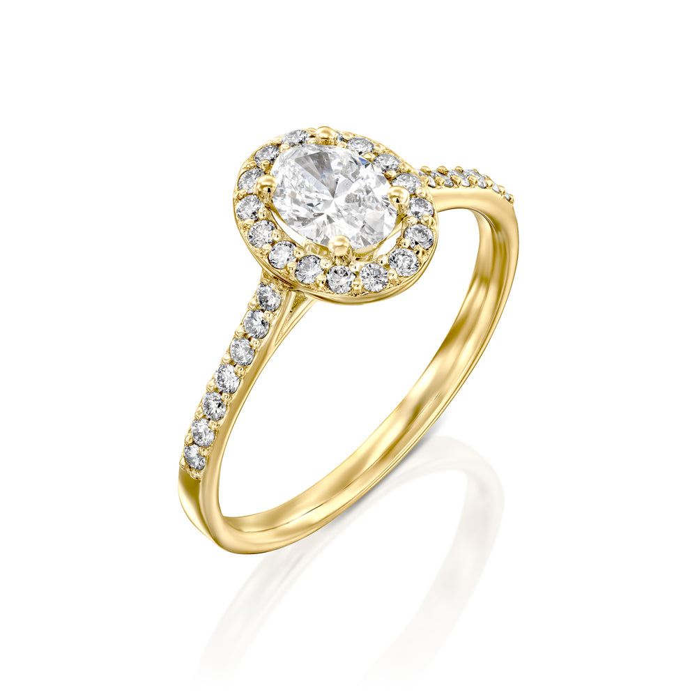 טבעת אירוסין "אוולין" זהב צהוב