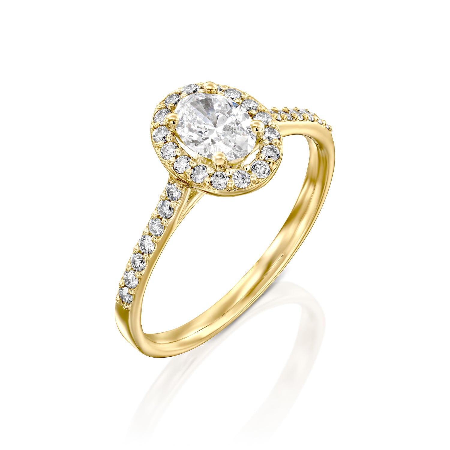 טבעת אירוסין "אוולין" זהב צהוב