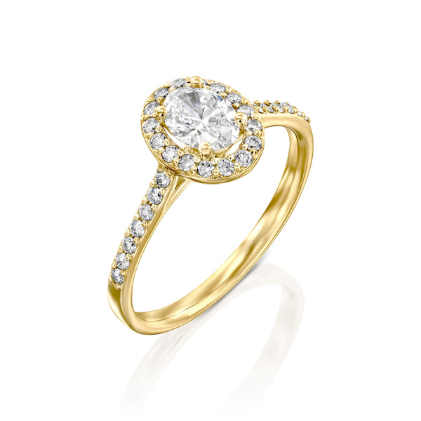 טבעת אירוסין "אוולין" זהב צהוב