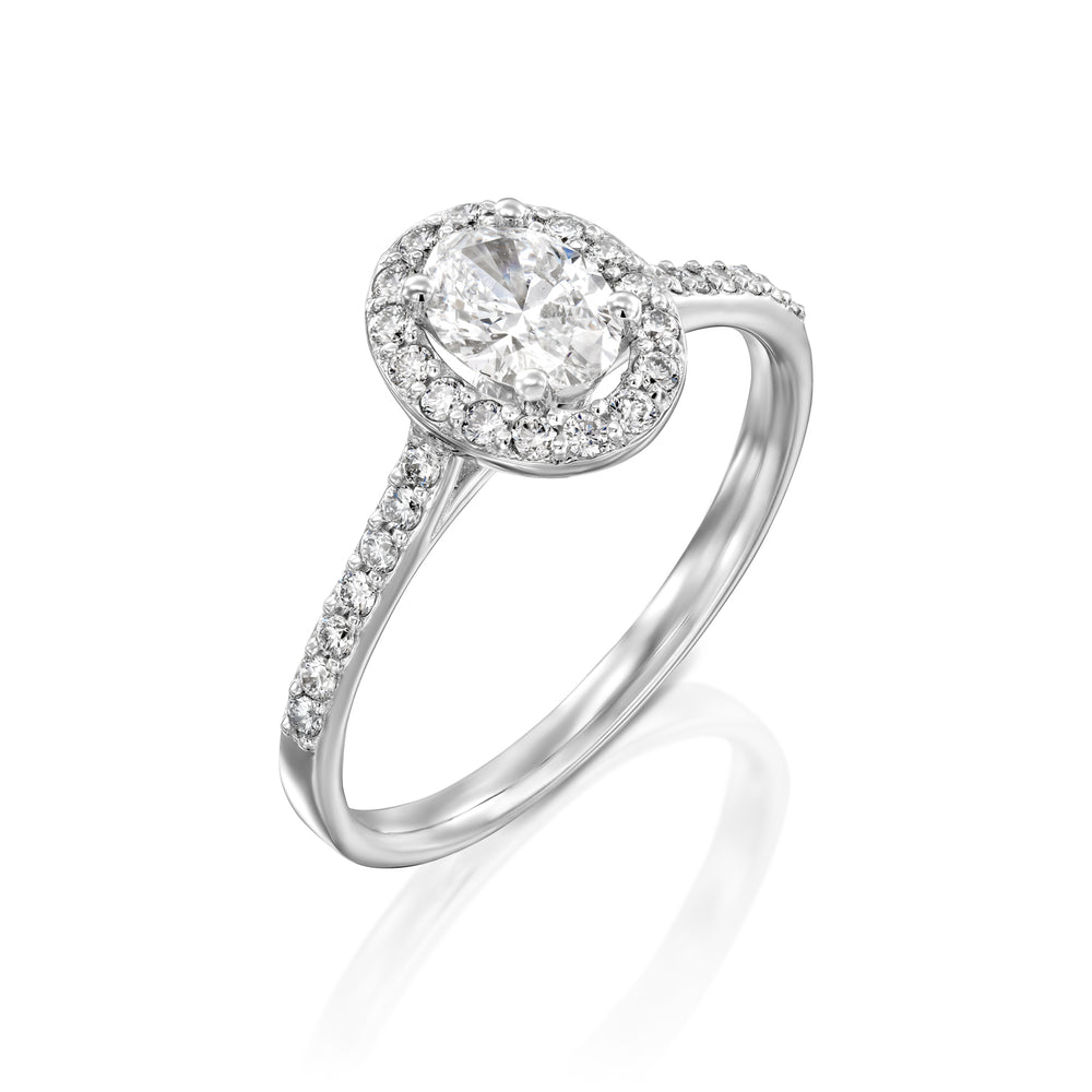 טבעת אירוסין "אוולין" זהב לבן