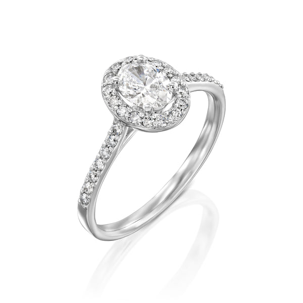 טבעת אירוסין "אוולין" זהב לבן